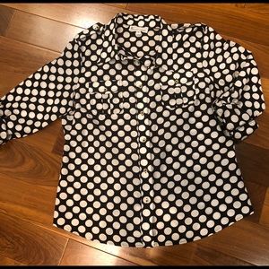 Button up polka dot blouse